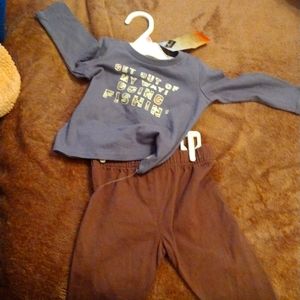 Navy and dark brown two piece set